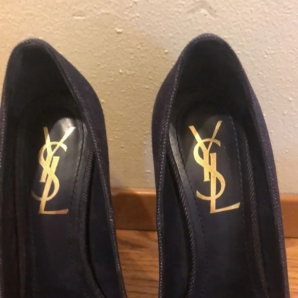 YSL denim dark blue platform heels - Picture 3 of 11
